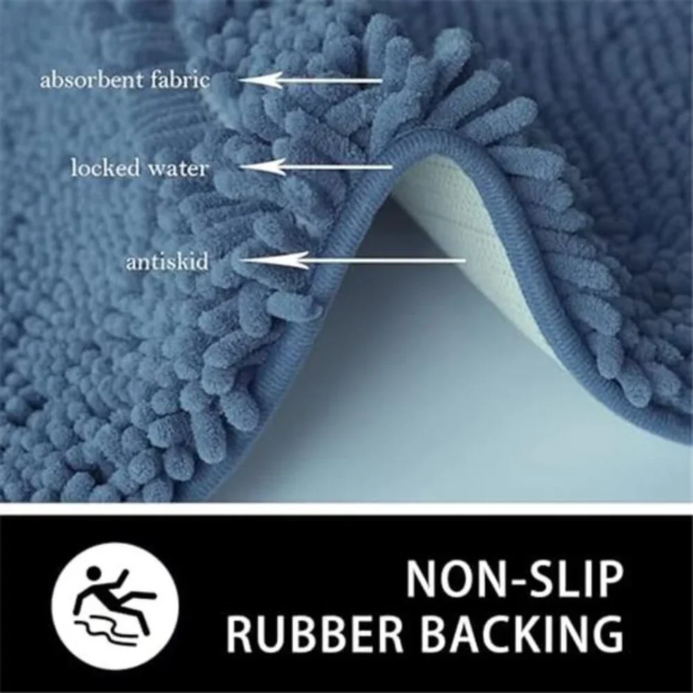 chenille bath rug mat non slip absorbent washable soft bathroom rug 14x23
